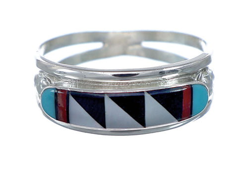 Multicolor Zuni Genuine Sterling Silver Ring Size 8-1/4 NX11748